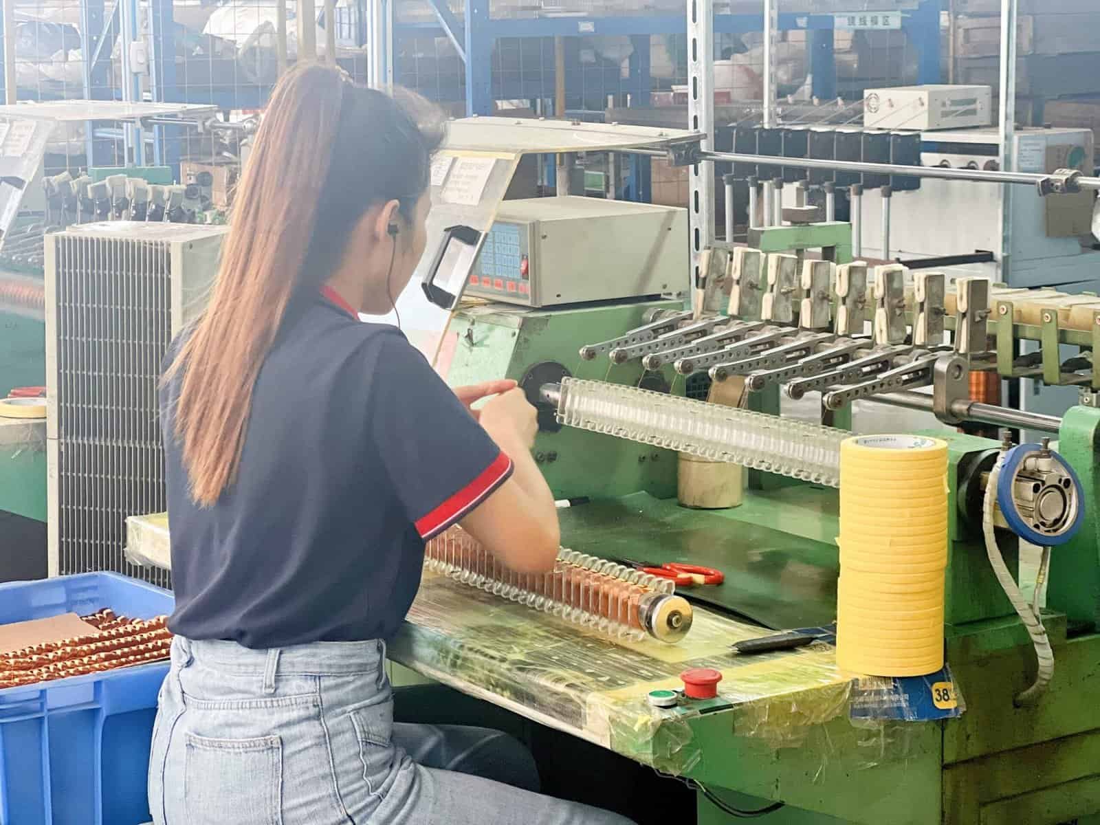 Final performance testing of products at ventilation fan factory