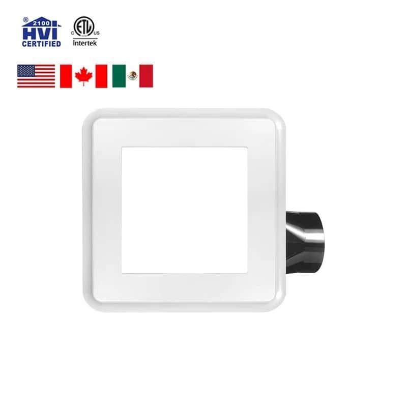 PAC-00210X25 ceiling mount ventilation fan with integrated 15W LED light, 100 CFM airflow.