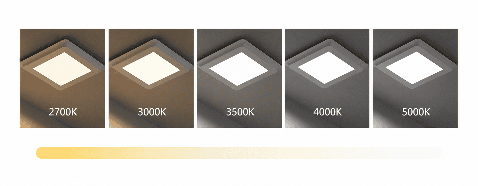 5CCT selectable color temperatures for quiet bathroom exhaust fan with light (2700K to 5000K)