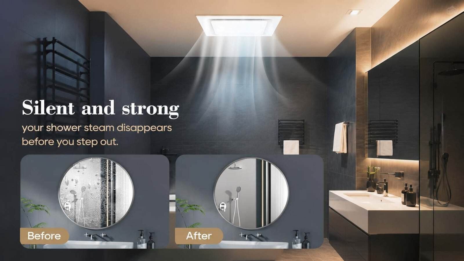Ultra Quiet Bathroom Exhaust Fan with Light