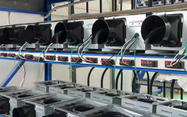 Mass production quality testing for bath exhaust fan in Guangdong factory
